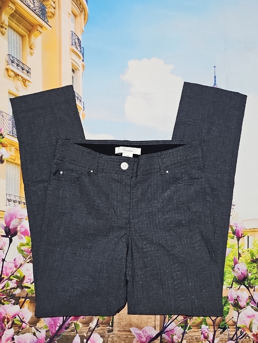 89th + Madison Dark Gray Slim Fit Pants Size 10